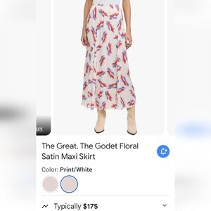 THE GREAT. Red, purple and Cream Maxi Skirt